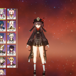 Lv.90 HU TAO⭐Kaedehara Kazuha🔥ALOY⭐KEQING🔥MONA(C1)💜NA💜2 |5 stars*  Weapons💜29 CHARACTERS💜AR. 55💜 0